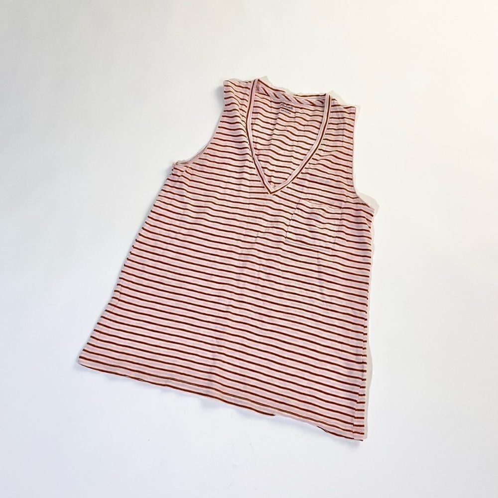 Madewell striped vneck tank XS